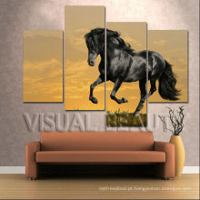 Atacado 4 Painéis Cavalo Pintura Impressão On Canvas